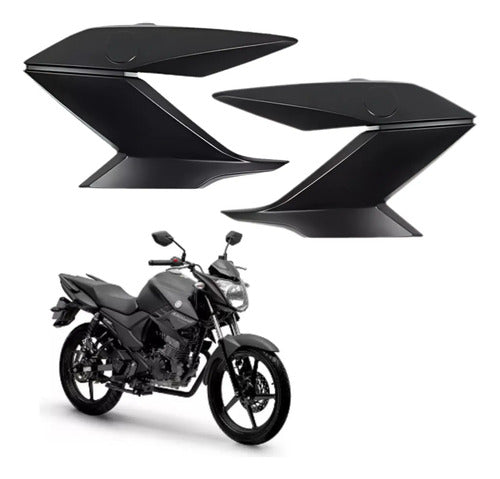Par de Guias de Ar Abas do Tanque Paramotos Yamaha Fazer 150 2022 a 2024 Preto Fosco