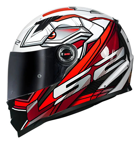 Capacete LS2 FF358 Xdron Preto Vermelho Brilhante