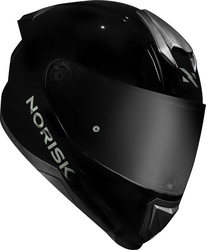 Capacete Norisk Razor Solid com 2 Viseiras e Spoiler Preto Brilhante
