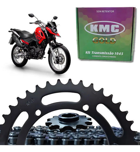 Kit Relação KMC Gold sem Retentor Yamaha Crosser 150 2014 a 2025 428 122L 41/14T