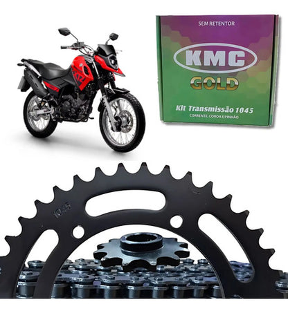 Kit Relação KMC Gold sem Retentor Yamaha Crosser 150 2014 a 2025 428 122L 41/14T