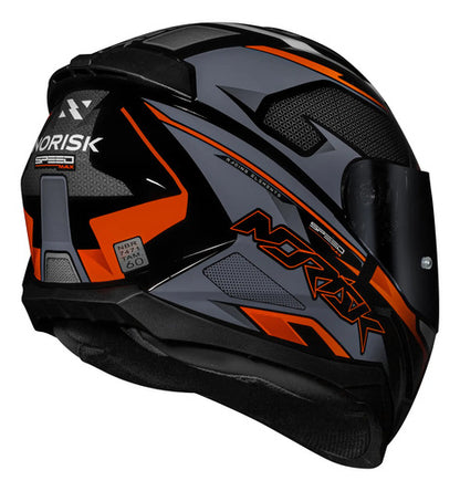 Capacete Norisk Razor Speedmax Preto Cinza Laranja Brilhante