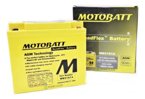 Bateria Motobatt MB51814 AGM 12V 20Ah BMW K 1300 Gt R1200c R1150rt K1200gt K1600gt K1600gtl K1100lt