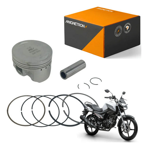 Kit Pistão com Anéis Magnetron Yamaha Fazer Crosser Factor 150 0,25 mm