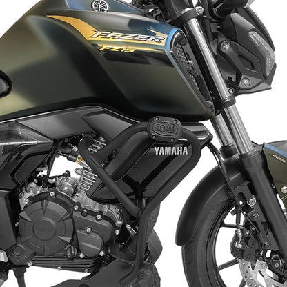 Protetor de Motor com Pedaleira Scam Yamaha Fazer Fz15 150 2025 em diante Preto Fosco