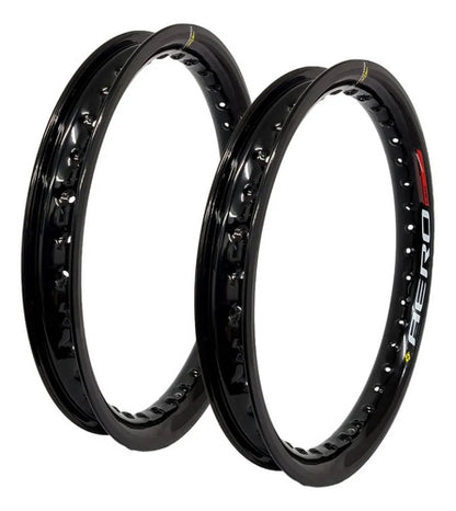 Par de Aros de Roda Aero Slim Monaco Honda Xre 300 Crf 230f 21x70 2.15 e 18x70 2.15 Preto Brilhante