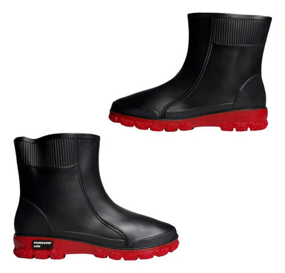 Bota de Chuva Protector Life Cano Médio Preto Vermelho