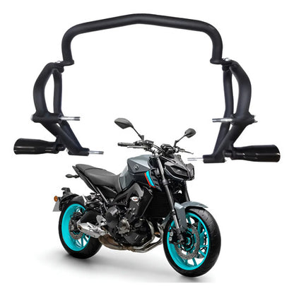 Protetor de Motor com Slider Chapam Yamaha Mt-09 2014 a 2025 Preto Fosco