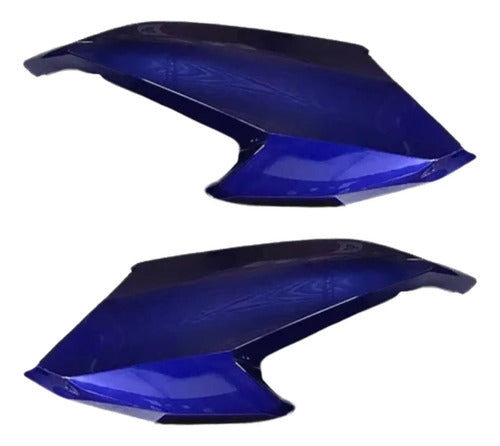 Par de Aletas Abas do Tanque Paramotos Honda Cg 160 Fan Start 2022 a 2024 Azul