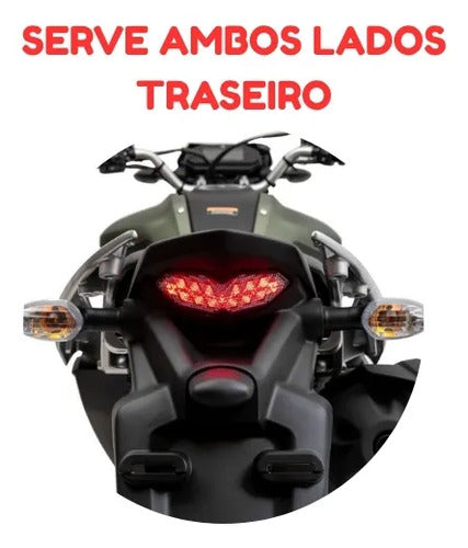 Pisca Traseiro LED Sequencial Smartfox Yamaha Factor 125 Crosser Factor Fazer 150 Lander Ténéré 250