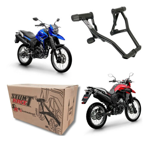 Protetor de Motor Stunt Race Cage Yamaha Lander 250 2007 em diante Preto Brilhante