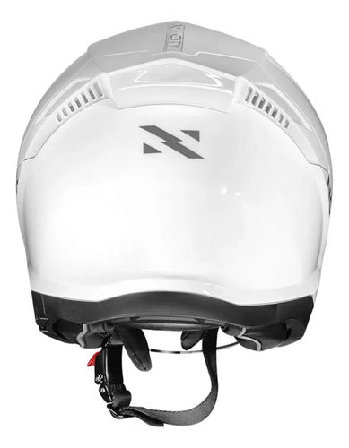 Capacete Aberto Norisk City Solid com Óculos Solar Interno Branco Brilhante