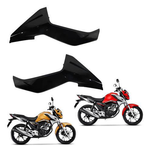 Par de Tampas Laterais Paramotos Honda Cg 160 Titan 2016 a 2024 Preto Fosco