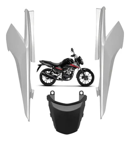 Kit Rabeta Lateral Completa Paramotos Honda Cg 160 Titan 2016 a 2024 Prata