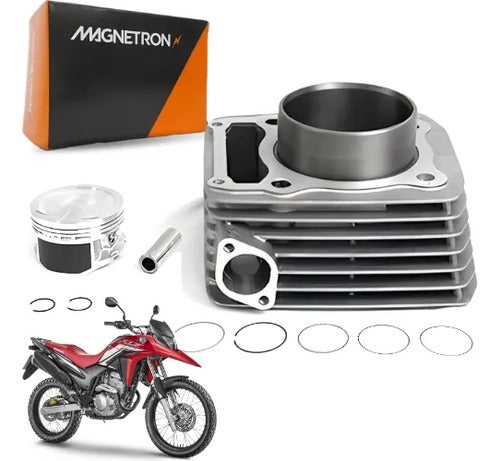 Kit Cilindro Pistão e Anéis Magnetron Honda Xre 300 2010 em diante Cb 300r 2009 em diante