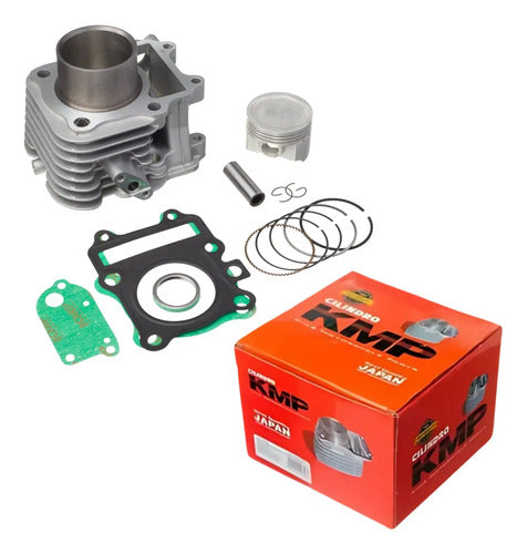 Kit Cilindro Pistão Anéis e Juntas KMP Suzuki Burgman 125 2005 a 2010 STD