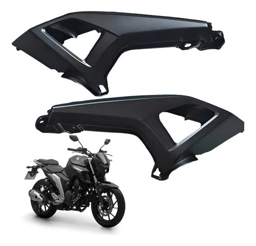 Par de Rabetas Laterais Paramotos Yamaha Fazer Fz25 250 2018 a 2025 Preto Fosco