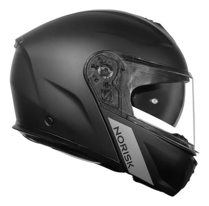 Capacete Escamoteável Norisk Vortex Solid com Óculos Solar Interno Preto Fosco