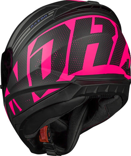 Capacete Norisk Razor Full Preto Rosa Fosco