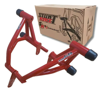 Protetor de Motor Stunt Race Street Cage Honda Cb 300f Twister 2023 a 2025 Vermelho