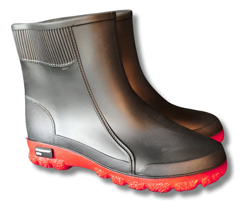 Bota de Chuva Protector Life Cano Médio Preto Vermelho