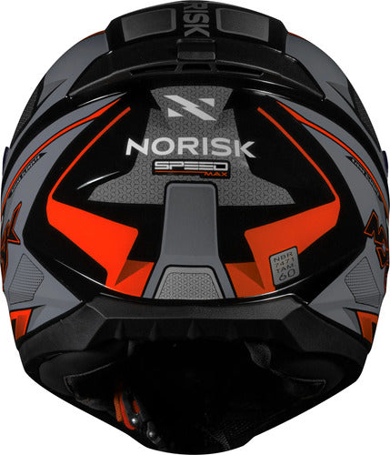 Capacete Norisk Razor Speedmax Preto Cinza Laranja Brilhante