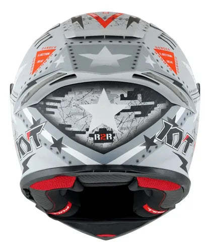 Capacete KYT R2R Max Assault com Óculos Solar Interno Cinza Fosco