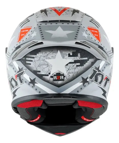 Capacete KYT R2R Max Assault com Óculos Solar Interno Cinza Fosco