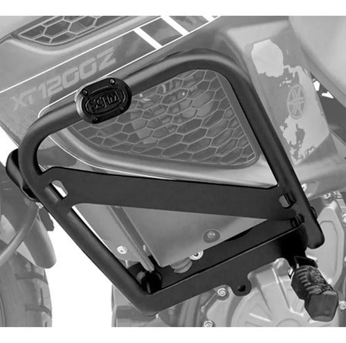 Protetor de Motor com Pedaleira Scam Yamaha Super Ténéré 1200 2011 a 2020 Preto Fosco