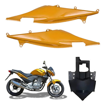 Kit Rabeta Lateral Completa Paramotos Honda Cb 300r 2009 a 2011 Amarelo Perolizado