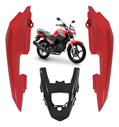 Rabeta Lateral Completa Paramotos Yamaha Factor 150 2016 a 2024 Vermelho Brilhante
