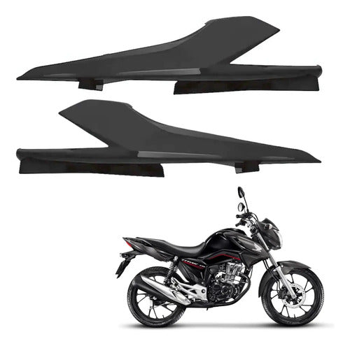 Par de Rabetas Laterais Paramotos Honda Cg 160 Titan 2016 a 2024 Cinza Fosco