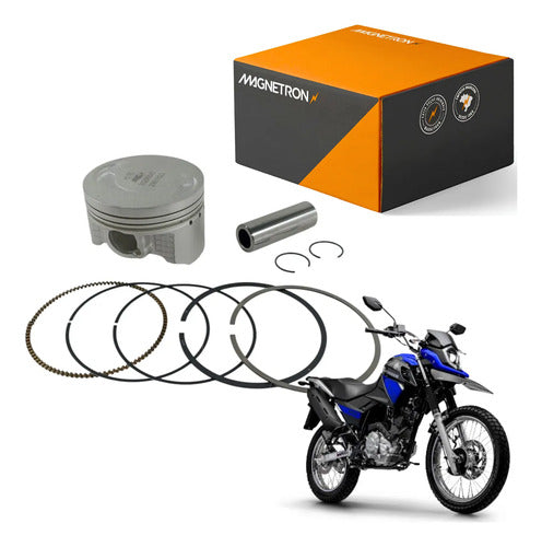 Kit Pistão com Anéis Magnetron Yamaha Crosser Fazer 150 2014 a 2025 Factor 150 2016 a 2024 0,75 mm