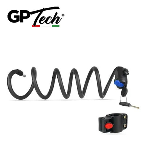 Trava de Segurança Antifurto Cabo Espiral GP Tech ZX2144 12 mm x 150 cm Universal