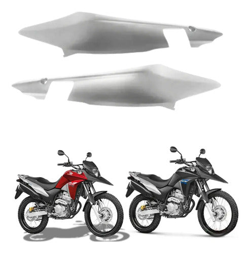 Par de Rabetas Laterais Paramotos Honda Xre 300 2013 a 2015 Prata Fosco