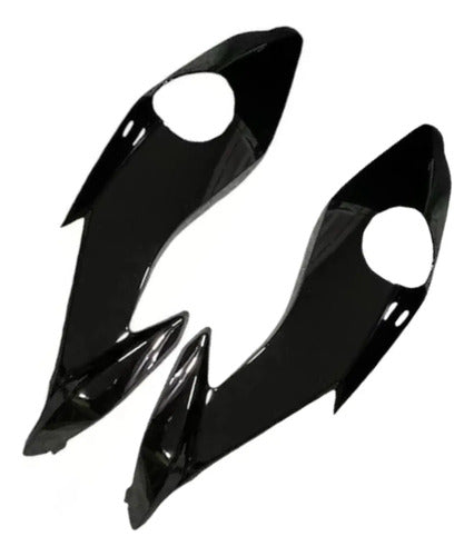 Par de Carenagens Laterais do Farol Paramotos Honda Cg 160 Fan Start 2022 a 2024 Preto Brilhante
