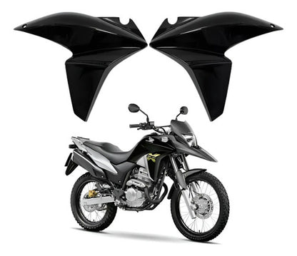 Par de Aletas Abas do Tanque Paramotos Honda Xre 300 2013 a 2015 Preto Basalto Brilhante