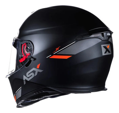 Capacete ASX Eagle SV Solid com Óculos Solar Interno Preto Grafite Vermelho Fosco