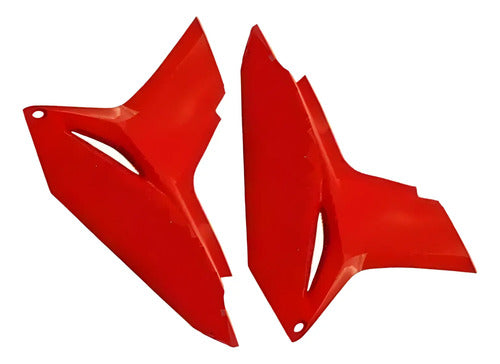 Par de Aletas Abas do Tanque Paramotos Honda Bros 160 2022 a 2024 Vermelho