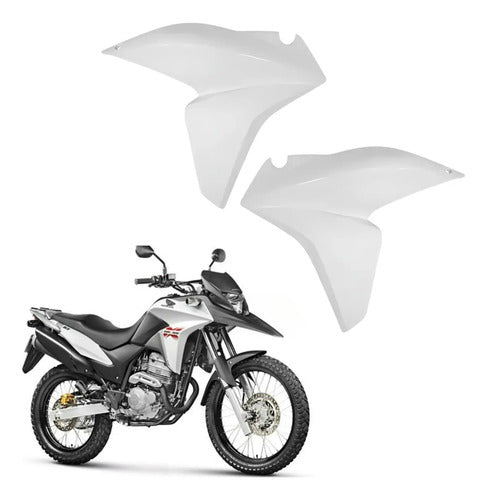 Par de Aletas Abas do Tanque Paramotos Honda Xre 300 2013 a 2015 Branco