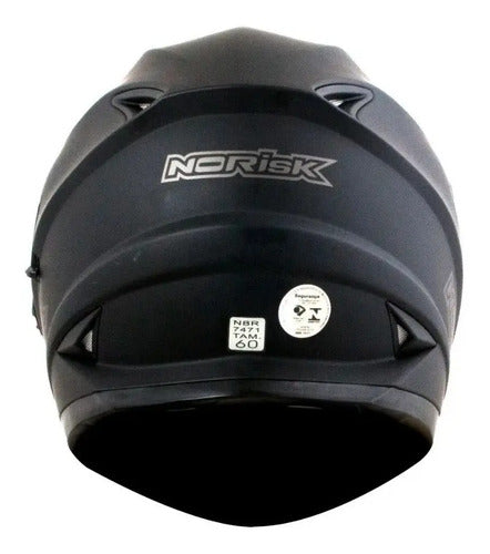 Capacete Norisk FF302 Solid com Óculos Solar Interno Preto Fosco