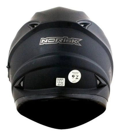 Capacete Norisk FF302 Solid com Óculos Solar Interno Preto Fosco