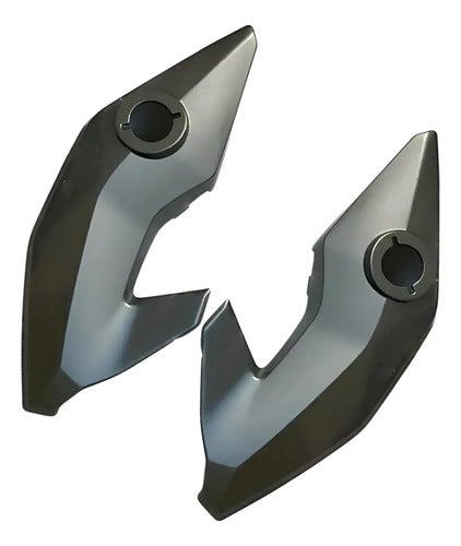 Par de Bananinhas Carenagens Laterais do Farol Paramotos Honda Cg 150 160 Fan Start Cinza