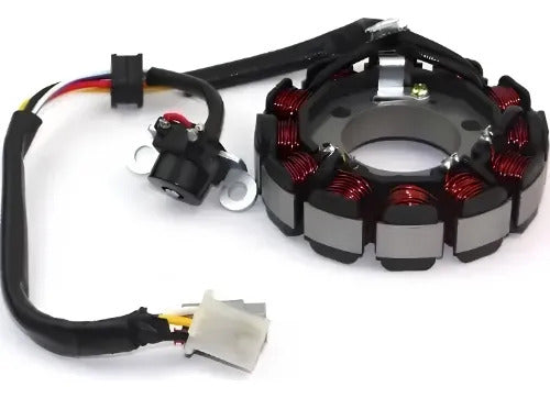 Estator com Bobina de Pulso Magnetron Dafra Zig 100 2010 em diante Yamaha Crypton 105 1998 a 2004