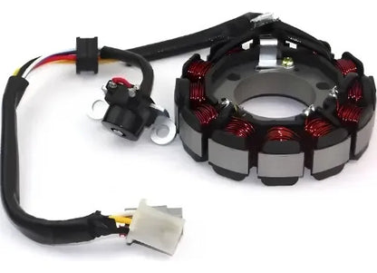 Estator com Bobina de Pulso Magnetron Dafra Zig 100 2010 em diante Yamaha Crypton 105 1998 a 2004