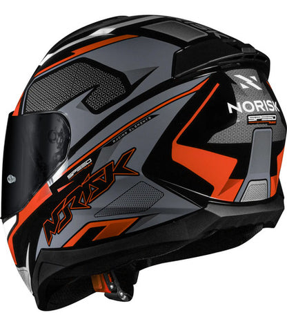 Capacete Norisk Razor Speedmax Preto Cinza Laranja Brilhante