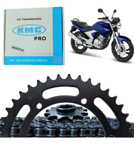 Kit Relação KMC Pro sem Retentor Yamaha Fazer 250 2006 a 2017 428H 132L 45/15T