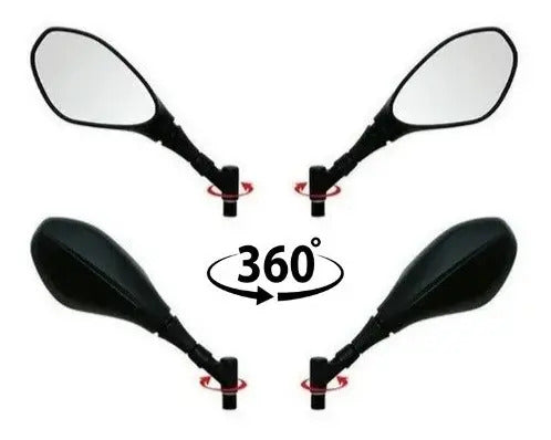 Par de Espelhos Retrovisores GVS RVG Giro 360 Yamaha Neo 125 2020 em diante Lente Plana