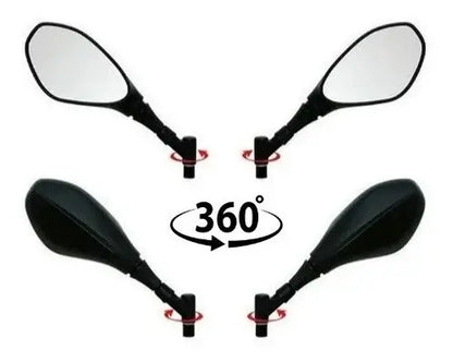 Par de Espelhos Retrovisores GVS RVG Giro 360 Yamaha Neo 125 2020 em diante Lente Plana