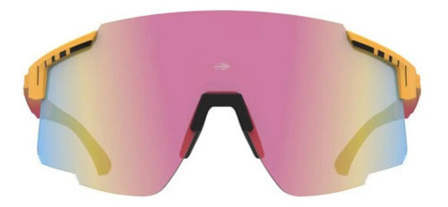 Óculos De Sol Mormaii Grand Tour Esportivo Feminino Masculino Laranja Vermelho Fosco Lente Rosa